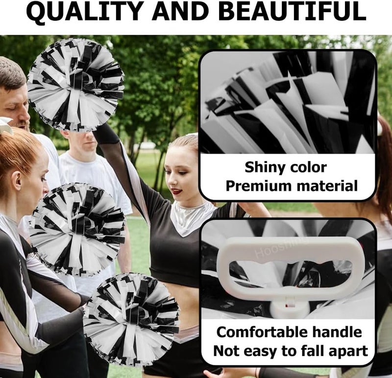 Hooshing 4PCS Pom Poms Cheerleading with Finger-Friendly Handle for Cheering Squad & Dance Team - Image 3